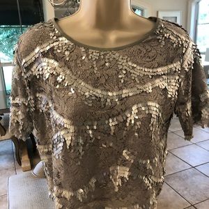 Silver sequin top